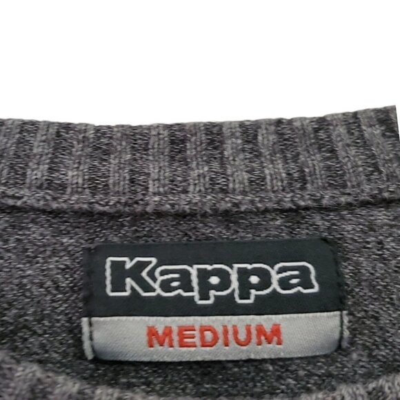 Kappa Sweater Mens Medium Gray Crew Neck Long Sleeve Embroidered Logo Pullover - Picture 3 of 10